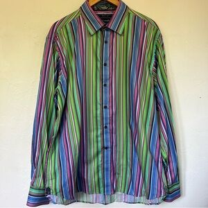David Smith Australia Men's Shirt Flip Cuff Colorful Size Men’s XXL Long Sleeve